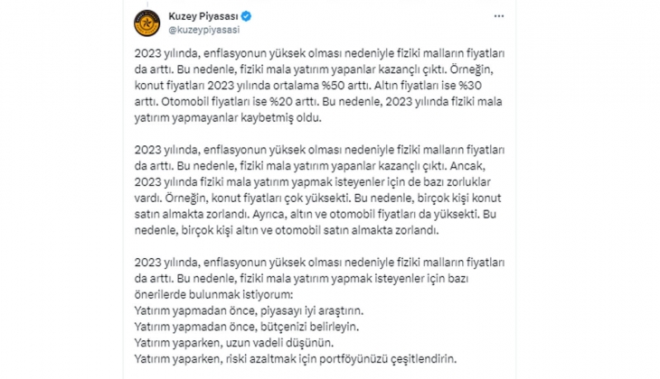 Konut, altın ve otomobil almayanlar resmen kaybetti!