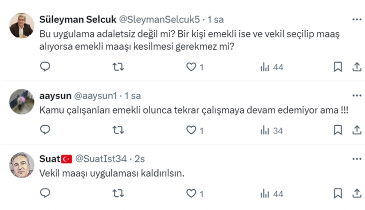 Vekil emeklisi maaşı 122 bin, emekliyken vekil seçilenin maaşı 285 bin TL!
