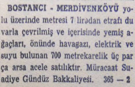 1949 yılında Şişli de metrekaresi 25 liraya arsa satılacakmış!