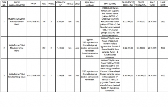 Bodrum Milli Emlak tan satılık 6 gayrimenkul!