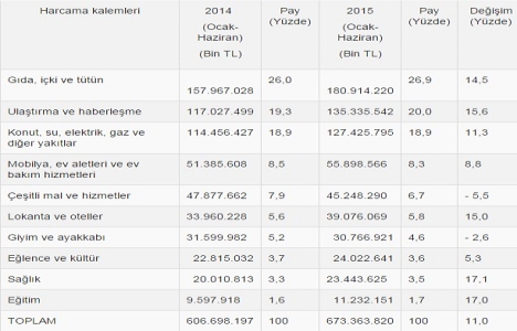 Konut harcamaları 2015 in ilk yarısında yüzde 11.3 arttı!