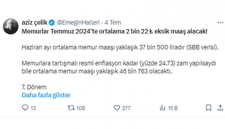 Memurlara bu ay 2 bin 22 TL eksik maaş şoku! Yıl sonuna kadar bu rakam 12 bin TL yi aşacak!