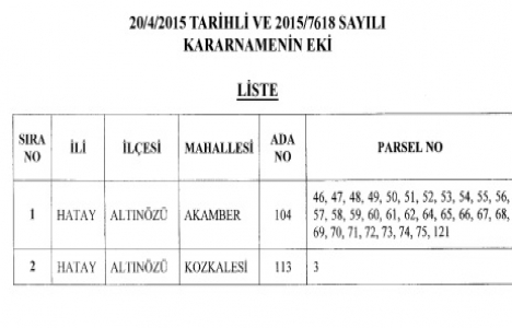 Altınözü Kozkalesi ve Akamber Köyü nde acele kamulaştırma!