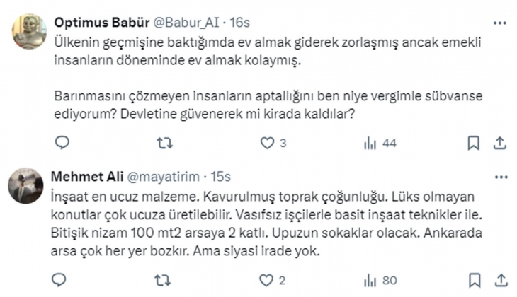 Emekliler için 2 bin 500 TL kira ile sosyal konut sağlanabilir önerisi!