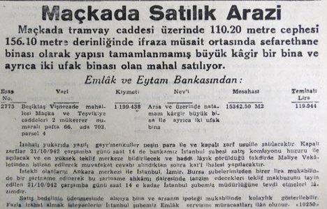 1942 yılında İtalyan sefarethane binası ve arazisi satılacak!