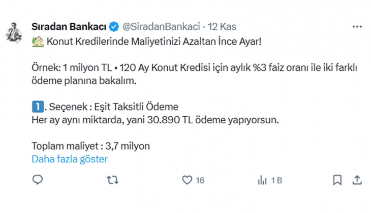 1 milyon TL lik konut kredisini 600 bin TL daha eksik ödeyebilirsiniz! Peki nasıl? Formül açıklandı!