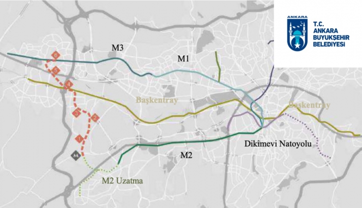 Ankara Büyükşehir, M2 Çayyolu-M3 Sincan bağlantı hattı için düğmeye bastı! Başkente 9.6 milyarlık raylı sistem müjdesi! 