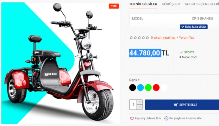 Yuki elektrikli CP-3 Shansu ne kadar, kaç TL? İşte 18 Ekim 2022 fiyat listesi