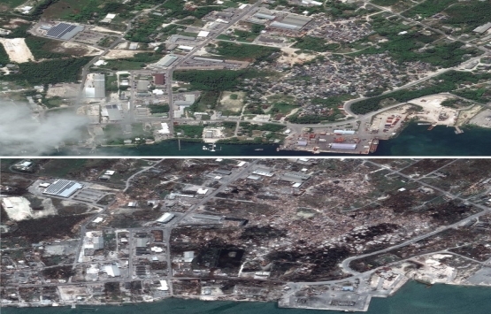 Bahamalar da yıkım uydudan görüntülendi!