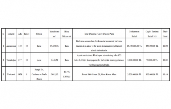 Aydın da 21.8 milyon TL ye satılık 3 gayrimenkul!