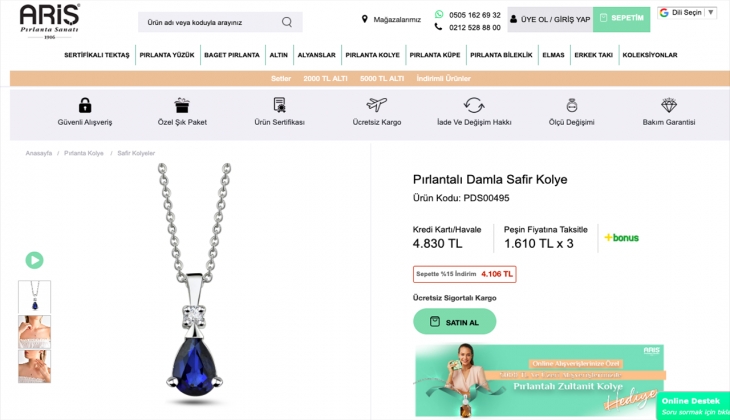 Ariş Pırlanta’da Eylül ayının taşı Safir çok özel fiyatlarla, İşte 15 Eylül 2022 fiyat listesi