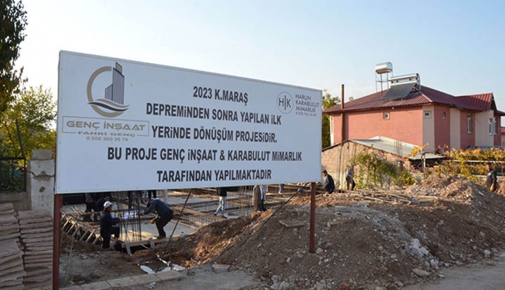 Kahramanmaraş Afşin de Yerinde Dönüşüm Projesi nin ilk temeli atıldı! 