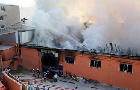 Hadımköy'de ütü fabrikasında yangın çıktı!