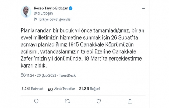 1915 Çanakkale Köprüsü nün açılış tarihi değişti!