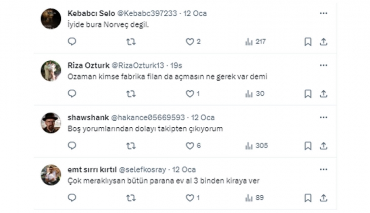 Norveç te 10 tane evi olan birine denk gelemezsin! Çünkü 10 kişinin birer evi vardır! 