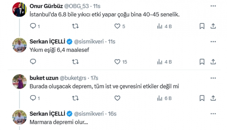 Maden Teknolojisi ve Yer Bilimleri Uzmanı Serkan İçelli: Marmara da 7,2 ve 7,4 deprem senaryosu baştan sona yanlış!