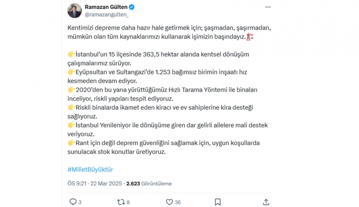 İstanbul’un 15 ilçesinde 363,5 hektar alanda kentsel dönüşüm tam gaz! 
