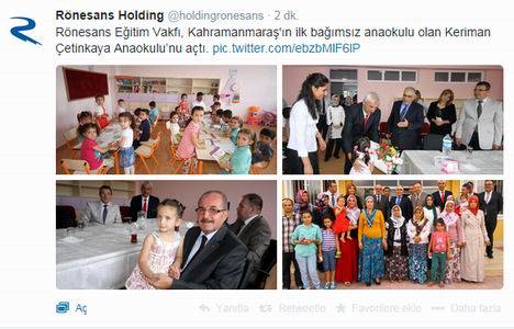 Rönesans Eğitim Vakfı, Kahramanmaraş ta Keriman Çetinkaya Anaokulu’nu açtı! 