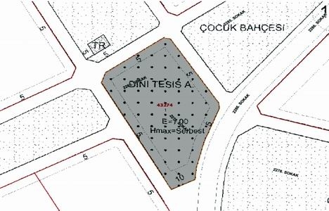 Ankara Yenimahalle 43274 ada 1 parseldeki dini tesis alanının imar planı askıda! 