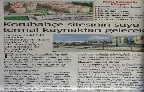 2006 yılında Korubahçe Konutları nda 95.000 liraya daire!