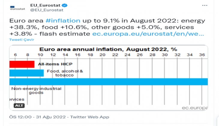 Avro Bölgesi ndeki tahminlerin üzerinde seyreden enflasyon oranları, tavan yaptı!