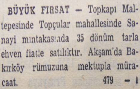 1950 yılında Cihangir de 18.000 liraya arsa satılacakmış!