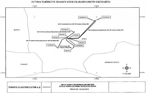 Çorlu Trafo Merkezi İrtibatları Projesi için kamulaştırma kararı çıktı!