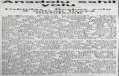 1946 yılında Üsküdar - Beykoz sahil yolu 3 milyon liraya mal olacak!