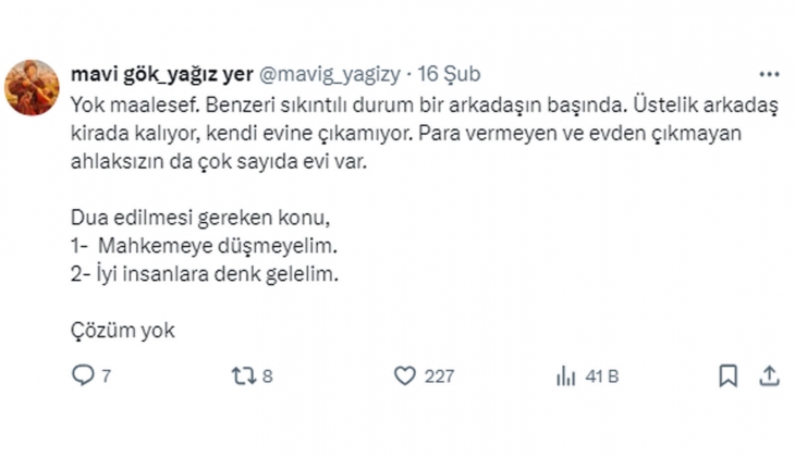 2.5 yıldır kirasını alamayan ev sahibinden isyan: Bu sorunu çözecek bir mahkeme, bir hukukçumuz var mı?