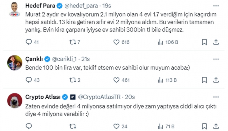 Analistten konutta yüzde 30-40 düşük fiyat teklif edin önerisi geldi: Sosyal medyada yorum yağdı!
