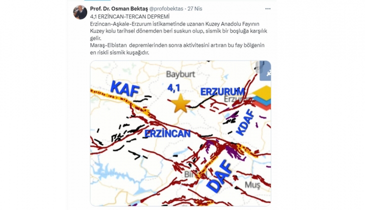 Dün 4,1 büyüklüğünde sallanmıştı! Deprem bilimci Prof. Dr. Osman Bektaş, En riskli sismik yer uyarısı yaptı!