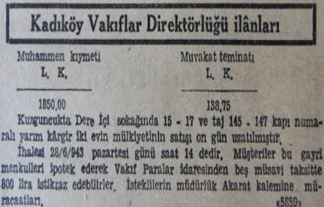 1943 yılında Kuzguncuk'ta iki ev bin 850 liraya satılacakmış!