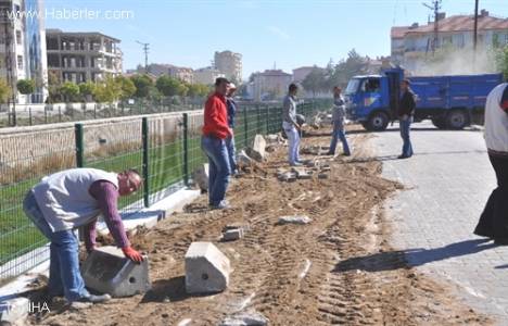 Eğriöz deresinin iki tarafına güvenlik teli çekildi!