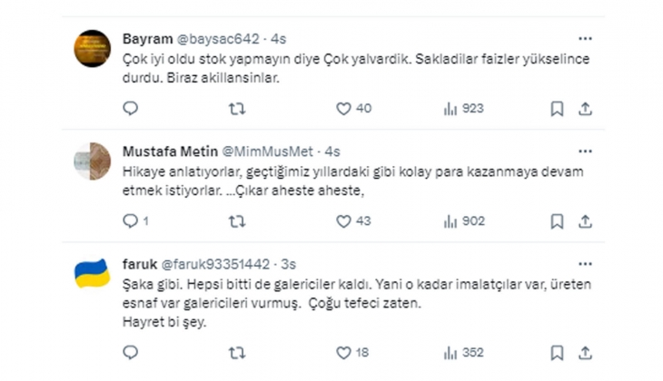 Galericilerden faiz indirimi çağrısı geldi: Faizler ve vade süreleri revize edilsin!