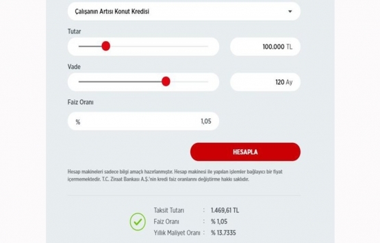 Güncel konut kredisi faiz oranları hesaplaması!