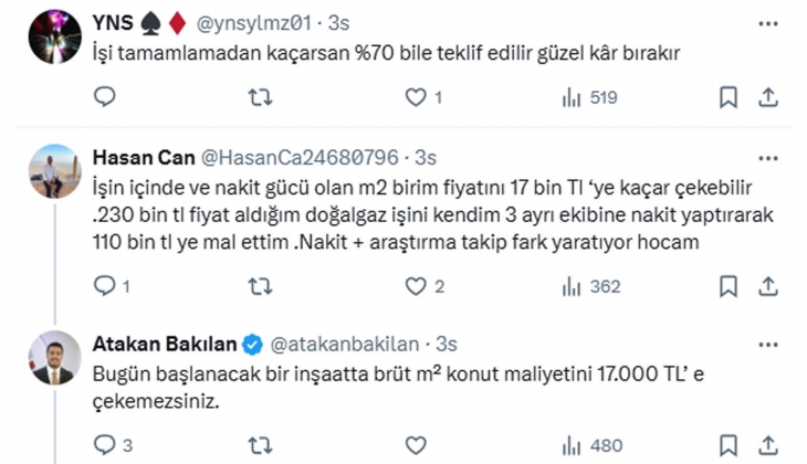 Müteahhitler metrekare fiyatı 35-40 bin TL olan yerlerde arsa sahiplerine yüzde 50 pay teklif ediyor! 