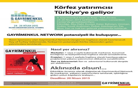 9. Gayrimenkul Fuarı Arap-Türk Zirvesi 24 Nisan'da!