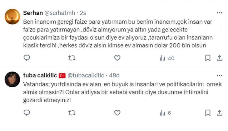 Tebernüş Kireçci sordu: Parasını dolara, avroya veya altına yatırmayıp konutu tercih edenler ne suç işledi?