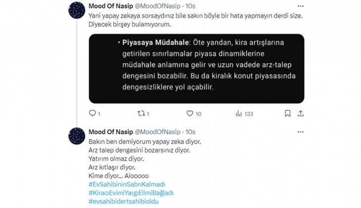 Yapay zeka kiraya yüzde 25 sınırını açıkladı: Gelir kaybı yaşatır, yatırımdan uzaklaştırır!