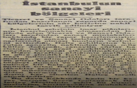 1956 yılında sanayi bölgelerinin sur haricine nakli tasvip edilmemiş!