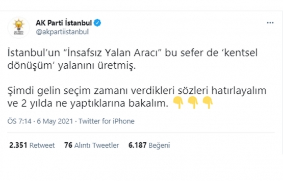 Ekrem İmamoğlu nun kentsel dönüşüm açıklamalarına tepki!