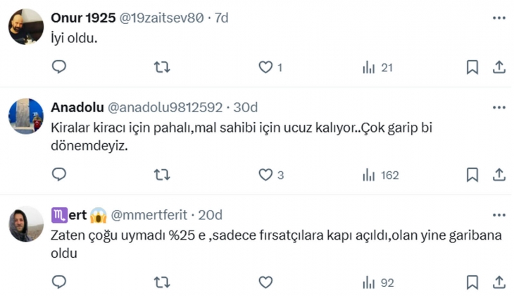 Kira zammında yüzde 25 sınırlamasının acısı çıktı! İstanbul da kiralar 65 bin TL oldu, fatura kiracıya kesildi! 