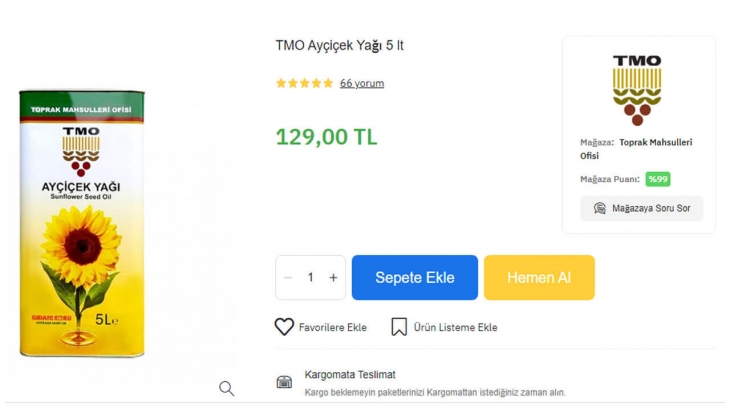 TMO dan dev fırsat! Toprak Mahsulleri Ofisi nde ayçiçek yağı, mercimek, pirinç ne kadar? 1 Haziran 2022 fiyat listesi