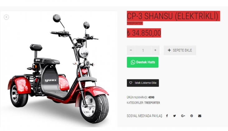Yuki elektrikli motor 3 tekerlekli CP-3 SHANSU ne kadar? İşte 18 Mayıs 2022 fiyat listesi