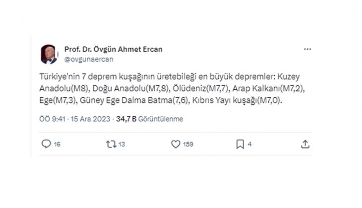 Deprem uzmanı Ahmet Ercan 7 den büyük deprem olabilecek yerleri tek tek açıkladı! İşte o 7 yer!
