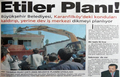 1997 yılında Büyükşehir Belediyesi nin Etiler Planı !