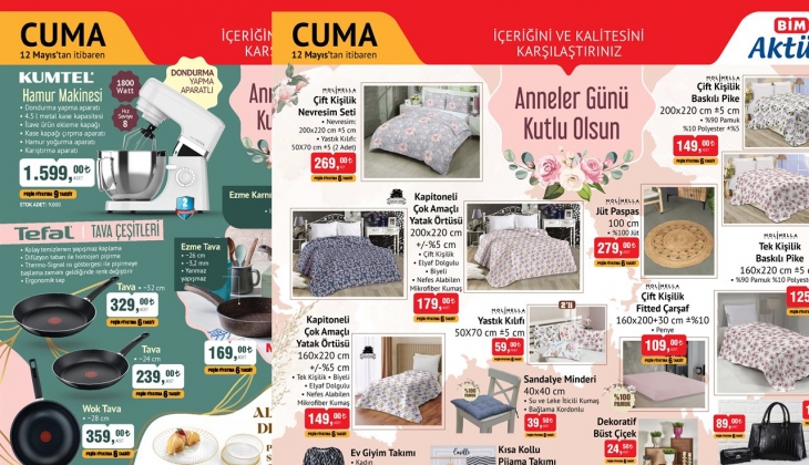 Anneler Günü'ne özel hediye bakanlar müjde! BİM kampanyalı 12 Mayıs aktüel ürünler kataloğunu açıkladı!