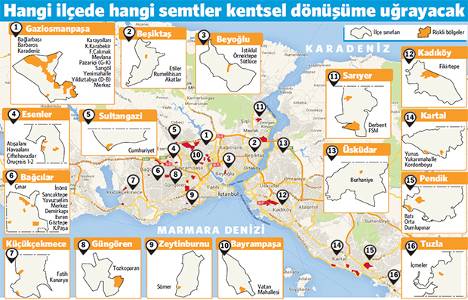 İstanbul un riskli bölgelerinin ayrıntılı haritası çıkartıldı!