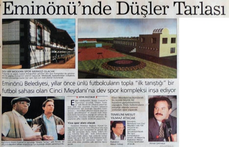 1998 yılında Cinci Meydanı na spor kompleksi inşa edilecekmiş!