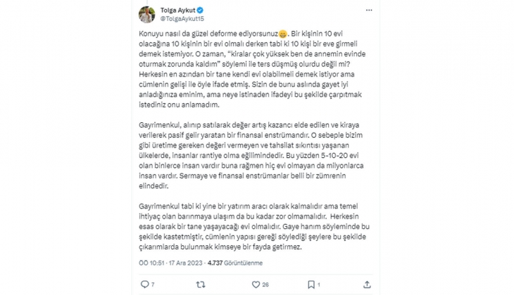 TCMB Başkanı Erkan, 10 insanın bir evi olmalı dedi! Ünlü profesör vatandaşlara sordu: Bu ne demek?